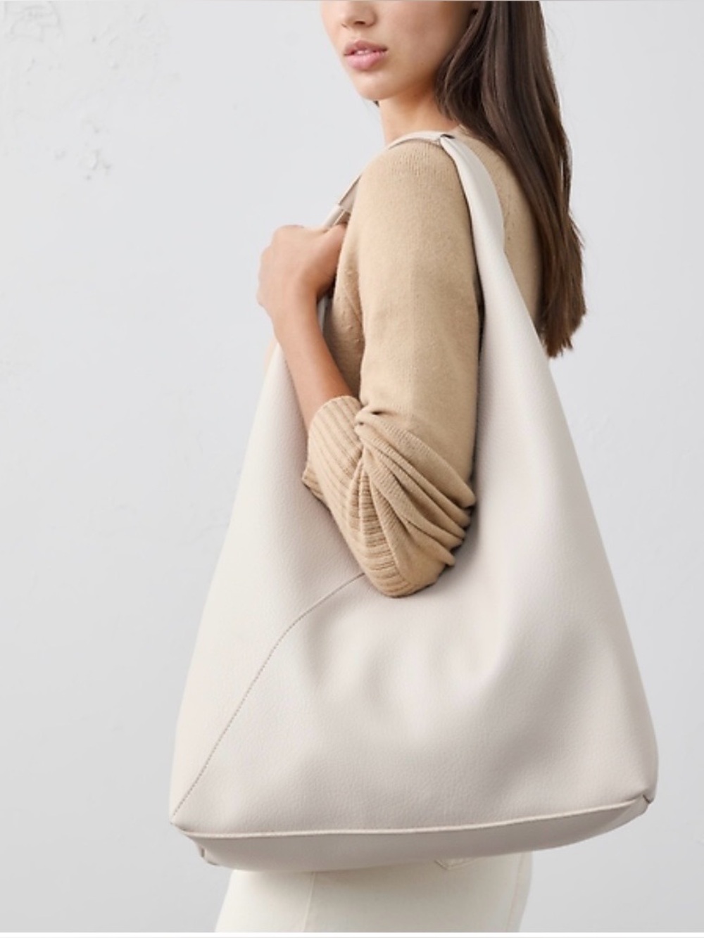 BANANA REPUBLIC Vegan Slouchy Tote in Bone
